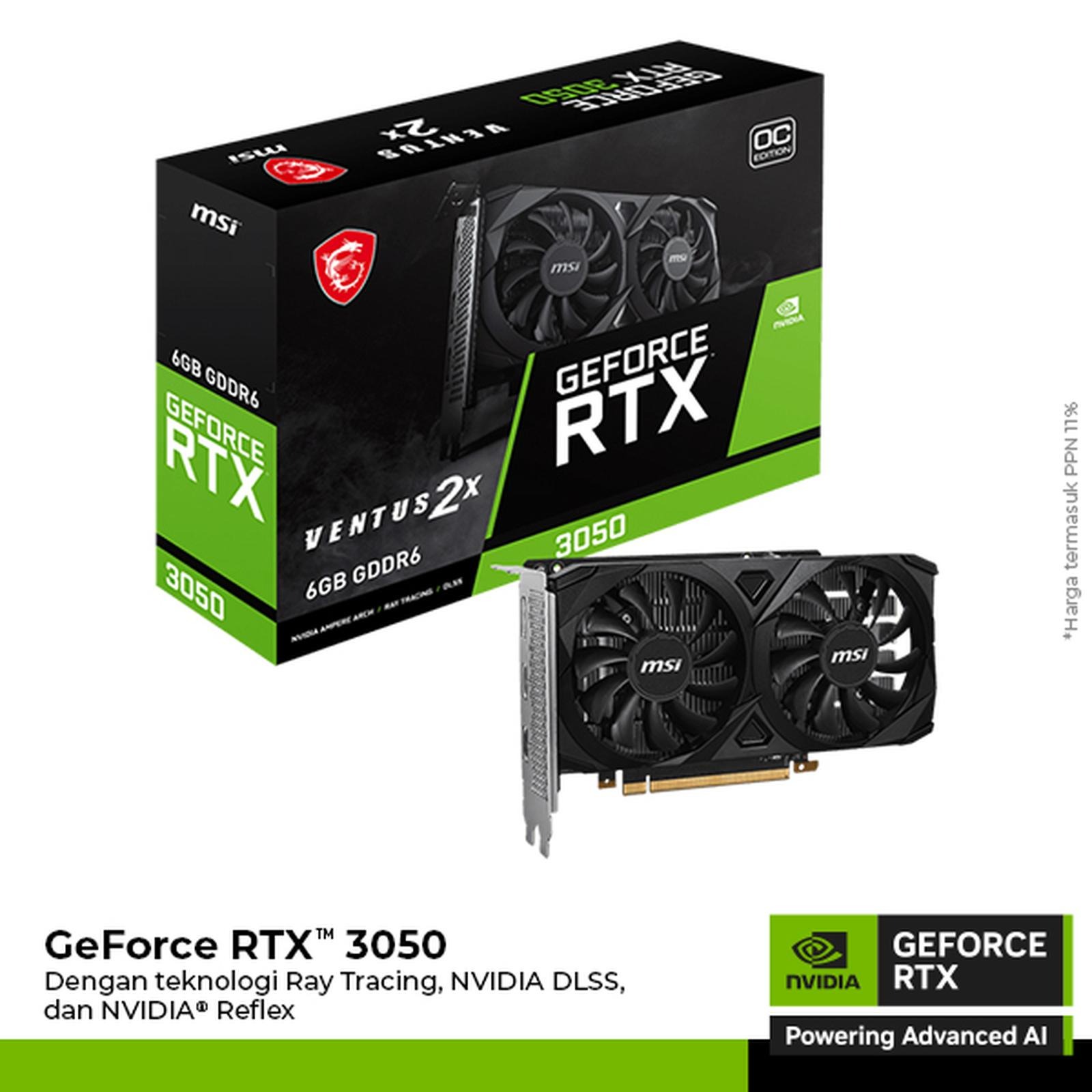 VGA Card MSI GeForce RTX 3050 VENTUS 2X 6G OC - 6GB GDDR6
